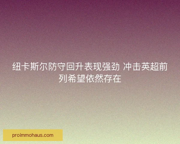 纽卡斯尔防守回升表现强劲 冲击英超前列希望依然存在