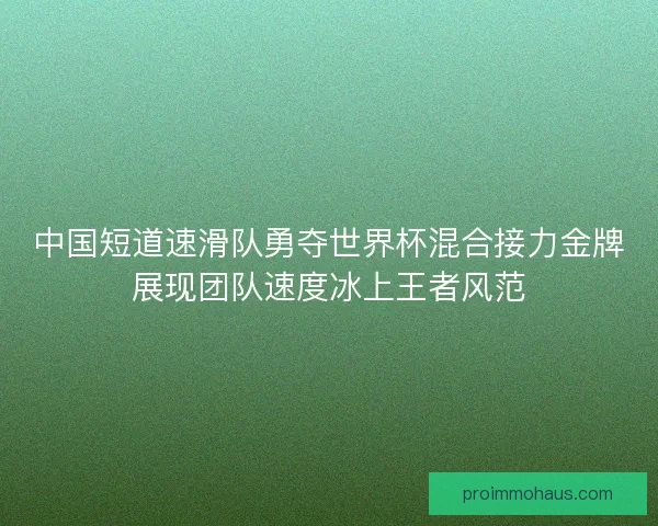 中国短道速滑队勇夺世界杯混合接力金牌展现团队速度冰上王者风范